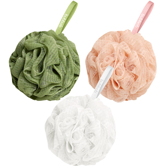 Shower Loofah Sponge 3 Pack, Body Wash Scrubber Exfoliator Loofa, Men Women Bathing Accessorie