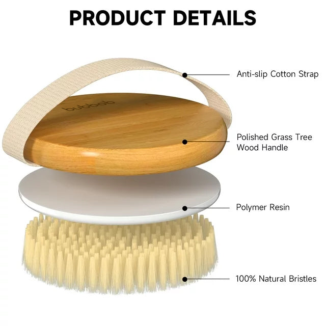 2 Pack Dry Body Brush, Shower Brush Wet and Dry Brushing, Dry Brush for Cellulite