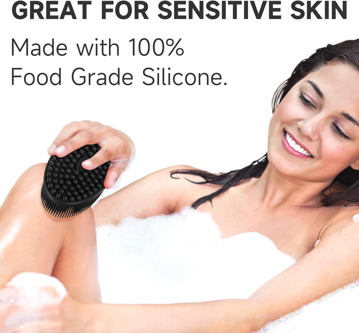 Soft Silicone Body Scrubber, Exfoliating Shower Scrubber for Cleansing Skin, Lathers Well